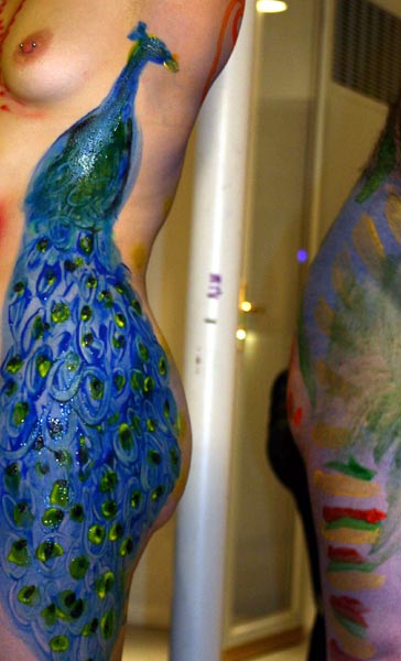 Photo of Bodypainting party: peacock