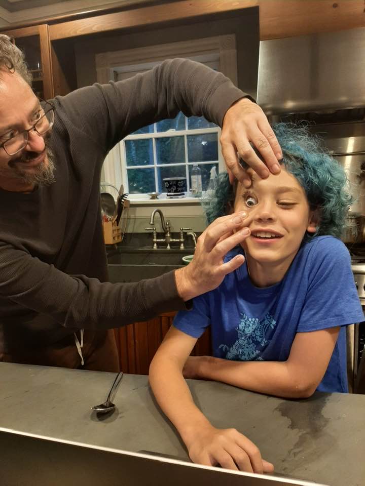 Checking to see if the hair matches the eyes